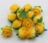 Vendita calda! 400 Pz Giallo Tea Rose Testa di Fiore Fiori Artificiali Fiore di Nozze 3 cm