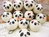 Free shipping 2 pieces/lot 4CM Cute Soft Panda Face Buns Squishy Kawaii Pendants Food Squishies Mobile Phone Cellphone Charm