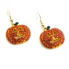 Moda Pozłacane Charms Kolczyki Dangle Orange Rhinestone Smile Dyni Kolczyki Dla Kobiet Biżuteria Halloween Prezenty