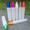 Bottles 30ml PE E Liquid Bottle with Colorful Child Proof Caps and Long Thin Tips Pen Shape Bottle