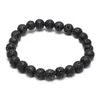 Vente chaude Lava Rock chakra bracelet Diffuseur Noir Pierre Naturelle énergie Perles À La Main Bracelet Pour femmesHommes Mode Artisanat Bijoux