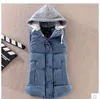 Wholesale-秋と冬のgiletの女性の短い綿の肥厚フグのベストフードプラスサイズのカジュアルオフィスベストウエストコート