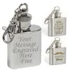 FREE Personalised Engraved 1oz Stainless Steel Hip Flask Keyring FREE SHIPPING