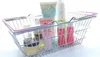 100pcs Mini Supermarket Shopping Cart Kids Toy Desktop Cosmetic Sundries Organizer Iron Storage Basket 3 Sizes