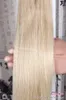 100s 18 "-22" Indian Remy Prebonded Fusion Keratyny Nail Tip U Tip Human Hair Extensions Bleach Blonde # 613,0.5g na pasmo