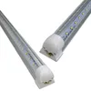 V-förmige T8-LED-Röhrenleuchten, 72 W, 8 Fuß, 2,4 m, integrierte Kühltür, LED-Leuchtstoffröhren, Licht, Lampe, 270 Winkel, Doppelglühbeleuchtung, 110–277 V, 50