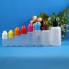 100 Sets 15ml (1/2 OZ) Plastic Dropper Bottles With CHILD Safety Proof Caps & Tips Push then Turn Open PE LDPE For Oil Flux Liquid 15 ml