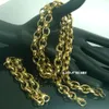 Set 18K Gold Tone Rvs Solid Heavy Necklace Chain + Armband N207B