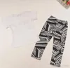 Summer I Woke Up Like This Letter Geometry Printing Children Girls Tshirt Pants 2pcs Sets Kids Tee Shirt Tops Trousrs Outfits Casual BY0000