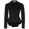 NOVA Primavera Outono Mulheres Estilo Verão Blazer Europa Fino Rabo de Andorinha Irregular Terno OL Mulheres Jaqueta Plus Size Feminino Blazers Curtos 5 Cores