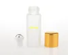 20pcs/lot 15*60mm Size 5ML Frosting Glass Roll On Essential Oil Empty Perfume Bottle Stainless Steel Roller Ball Refillable