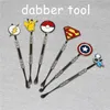 도매 100pcs 왁 스 Dabbing 도구 패션 스티커 120mm 유리 Dabbertool 스테인레스 스틸 파이프 청소 도구 실리콘 봉에 대 한