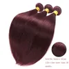 99J Borgonha brasileira de cabelo virgem com fechamento 4pcs lote de vinho vermelho sedoso e sedoso cabelo humano 3 pacotes com 4x4039039 3846175