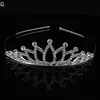 Дешевая красивая блестящая хрустальная свадебная тиара для вечеринок, серебряная корона, ободок для волос с кристаллами в стиле барокко, свадебные аксессуары для волос2949832