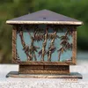 Chinese courtyard Pine Tree Carved Alloy outdoor post lights IP44 waterproof Lawn garden wall lamps villa gates Landscape Lamp