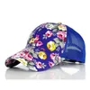 Floral Snapback Baseball Cap Zomer Mesh Bal Caps Golf Hoeden Visors voor Meisjes 5 Kleuren 10 stks / partij Gratis Verzending