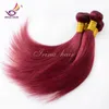 Top qualité Malaisienne Vierge Cheveux Raides 99j couleur bordeaux 3/4pcs lot 100% non transformés extensions de cheveux humains remy tissage de cheveux brésiliens