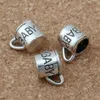 100st Antik Silver Zink Alloy 3d Baby Cup Charms Pendants för smycken gör armband Halsband DIY Tillbehör 12x9mm