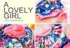 2018 New Kids One-Opiece Bathing Fissure avec une grosse fleurs Chapeaux de bain Knewear Sweet Style Printing Girls Bikini Swimsuit 21658294
