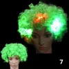 Colorido LED pelo grande payaso Cosplay ondulado LED peluca de pelo fiesta accesorios divertidos Fans circo carnaval brillo regalo de Navidad ouc2145