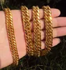 MENS HEAVY GOLD CUBAN LINK CHAIN BRACELET NECKLACE SET Real people model 100% real gold, not solid not money.