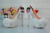 Luxury Pearl Wedding Dress Shoes Platform Punta rotonda Stiletto Tacchi alti Prom Party Accessori da sposa da sera