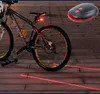 Retail 5 LED + 2 Laser Fietsen Veiligheid Fiets Achterlamp Waterdichte Fiets Laser Tail Light Koplamp Waarschuwingslamp Knippert LET OP 2 Kleuren