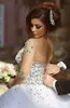 Luxe Vintage Trouwjurken 2016 Crystal Beaded Lange Mouw Trouwjurk Sweetheart Vestido de Noiva Bruids Baljurk Echte afbeelding