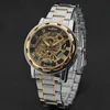 Best Selling Winner Brand Male Gold Skeleton Hours Relojes Man Men Full Steel Mechanical Hand Wind Watches Whatch