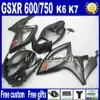 ABS Full Fairing Kit voor GSX-R 600 750 2006 2007 SUZUKI GSXR600 GSXR750 06 07 K6 Bruin Mat Zwart Custom Backings Set FS73