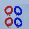 Livraison gratuite porte-clés bobine colorée en plastique spirale bobine bracelet porte-clés