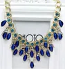 Big Star Jewelry 2015 neue Vintage-Halsreifen, Edelstein-Halsband, Charm-Statement, Retro-Halsketten, Anhänger, Geschenk, Großhandel, rot, grün, weiß, lila