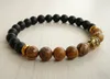 SN0243 Lucky Gold Buddha Bracelet Yoga Jasper Black Onyx Bracelet Mens Black Bracelet Stretch Bracelet pour hommes