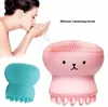 Lovely Cute Animal Small Octopus Shape Silicone Facial Cleaning Brush Deep Pore Cleaning Exfoliator Face Washing Brush