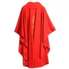 Red Catholic Church Chasuble Religion Costumes Clergé formel Saint Clergé brodé Priest Robe Vestments