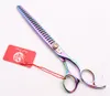 8 "22 cm JP 440C Violet Dragon Professionnel Chiens Animaux Ciseaux De Coiffure Ciseaux De Toilettage Ciseaux Amincissants 24 Dents Salon Style Outils Z4004