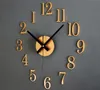 Reversed clock back metallic true 3D stereo diy DIY wall clock creative fashion watches bell reversal