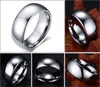 8mm Tungsten Steel Silver Plate Band Bray Simple Breats Rings Engraving287p