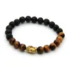 Hot Sale Men's Beaded Buddha bracelet, 8mm lava stone with Tiger Eye Yoga meditation Jewelry for Party Gift