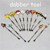 100pcs 흡연 만화 금속 Dabber 도구 유리 봉 공구 물 파이프 Dab 오일 장비 연기 액세서리 실리콘 꿀