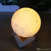 3D LED Night Magical Moon LED Light Moonlight Desk Lamp USB Rechargeable 3D Light Colors Stepless for Home Decoration Christmas lights