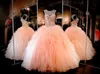 2019 Sexy Quinceanera Dresses for Girl Sleevless Vestidos de Festa Prom Suknie Wieczorowe Suknia Balowa Ruffles Długa Quinceanera Sukienka Tanie