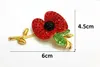 DHL FEDEX EMS EXPRESS GRATIS VERZENDING B728 Silver Tone Bright Red Oostenrijk Kristallen Poppy Flower Pin Broche Groothandel Poppy Broches