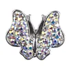 NSB2194 Mode Butterfly Snap Smycken Snap Knappar För Knappar Jewellry Fashion DIY Charms Crystal Snaps Metal Knappar