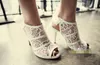 Elegant Beautiful Vogue Lace and Sheepskin Simple Style 10 cm High Heels Wedding Bridal Shoes NK051