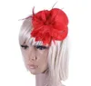 Frauen Braut Hut Kappe Hochzeit Band Gaze Spitze Feder Blume Mini Top Hüte Fascinator Party Haar Clips Kappen Homburg für Braut Kopfschmuck