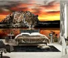 Custom Po Wallpaper Animal Luopard 3D Wallpaper Waterdichte muurschildering Zitkamer Plafond Kinderen Slaapkamer Art Room Decor Bruiloft Decor4009845