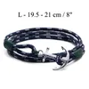 4 size Mediterranean navy stainless steel anchor bracelet Southern 3 green rope tom hope bangle bracelet with box TH101116534