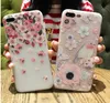 Capas de flor do relevo 3d para o iphone 6 x 10 7 mais a tampa do telefone do silicone macio 7 6 6s acessórios do caso