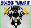 100 % 사출 성형 YAMAHA 2004 2005 2006 YZF R1 옐로우 블랙 모터 사이클 페어링 키트 04-06 yzf-r1 RY25